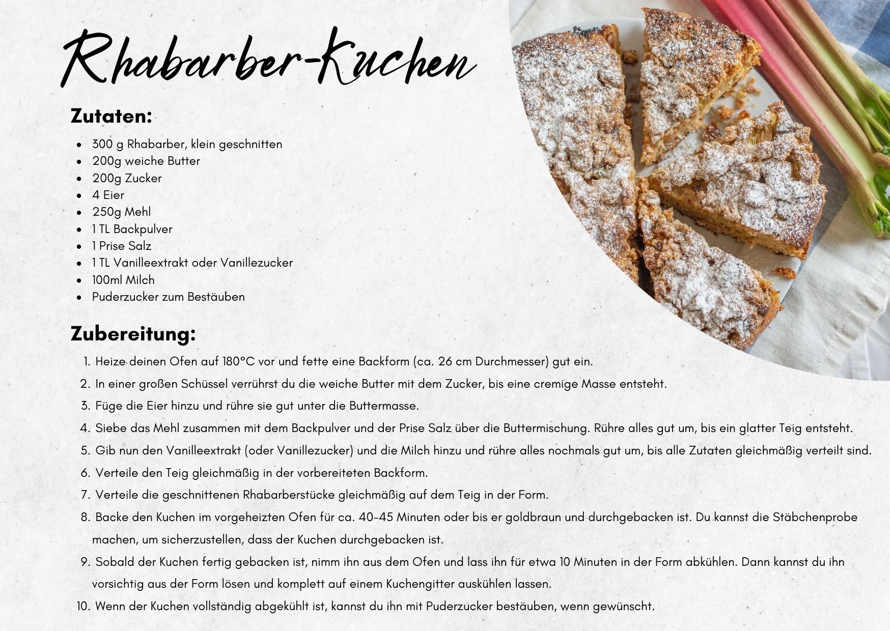 Rhabarber-Kuchen Rezept Rhabarber Kuchen