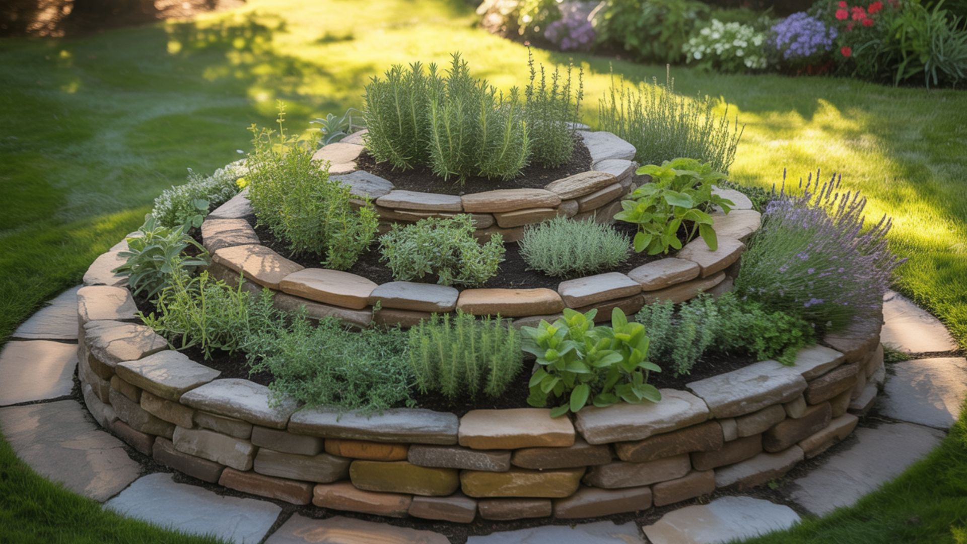 kräuterspirale ideen kräuterbeet im garten
